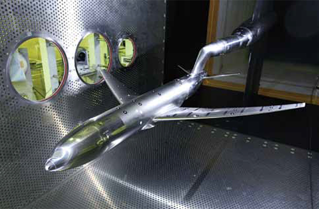 NASA CRM installed in the 2m x 2m transonic wind tunnel