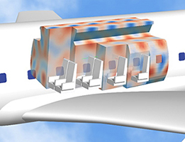 Simulation example of aircraft cabin noise