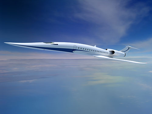 Concept image of small supersonic passenger aircraft