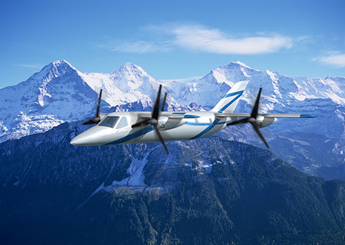 Concept of future type four-engine tilt wing (QTW: Quad Tilt Wing) VTOL passenger aircraft