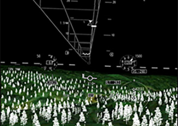 Tunnel-in-the-Sky on Synthetic 3D terrain