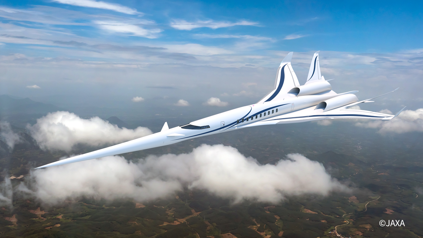 ロバスト低ブーム設計技術を適用した小型超音速旅客機のコンセプトイメージ