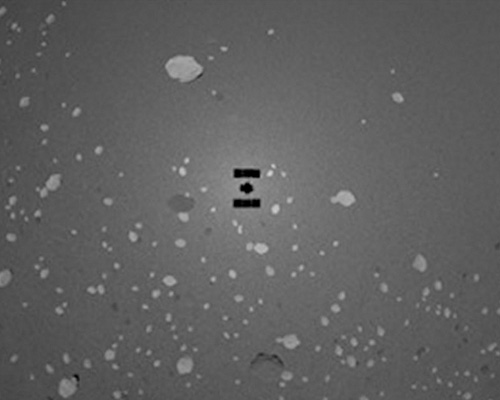 「画像生成装置」による架空の小惑星「リュウゴイド」の模擬画像例－表面と探査機の陰影
